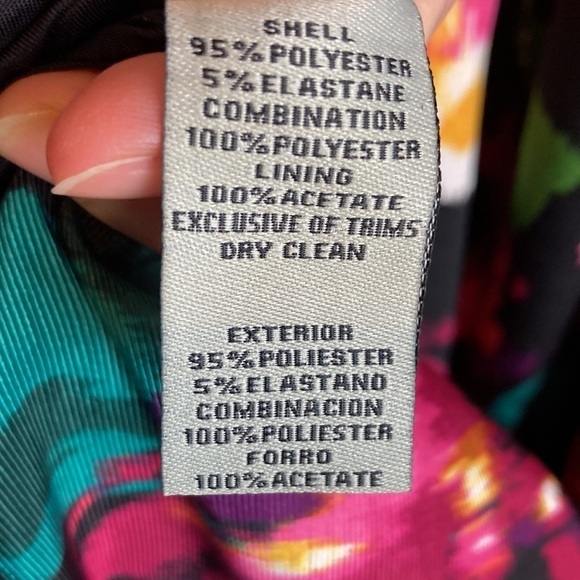 Eliza J Marlow Black 3/4 Length Sleeve Floral Scoop Neck Gown Size 2 Bow Modest - Picture 12 of 16